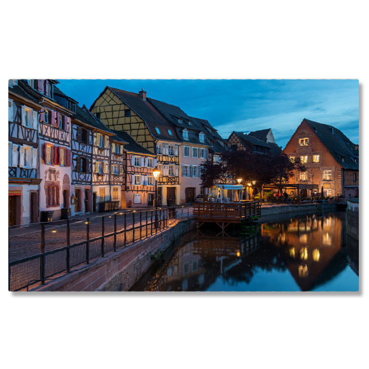 Oraș - Tablou Canvas Colmar Nocturn Arhitectura, Turism, Orasel Vechi, Alsacia, Dusk 1366 40x25CM