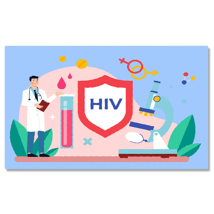 Meserii - Tablou Canvas Infectarea cu Hiv, Doctorul care Vorbeste si Explica Problema, Testare de Sange 40x25CM