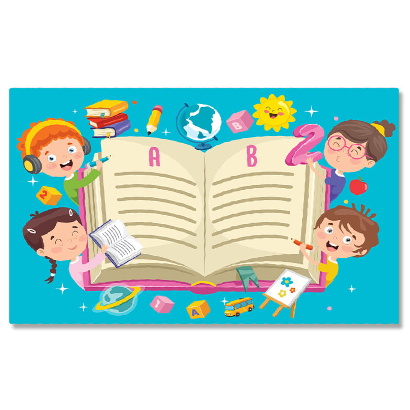 Diverse - Tablou Canvas Abecedarul Distractiv din care Citesc si Deseneaza Copiii Dornici de a Invata Literele 40x25CM