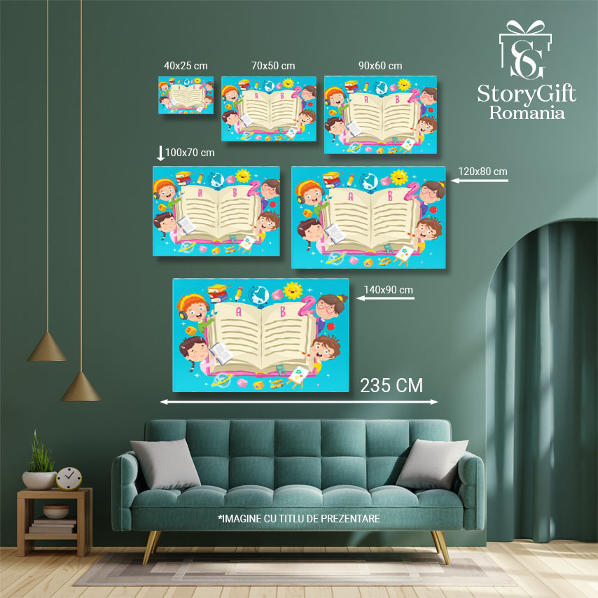 Tablou Canvas Abecedarul Distractiv din care Citesc si Deseneaza Copiii Dornici de a Invata Literele 40x25CM [4]