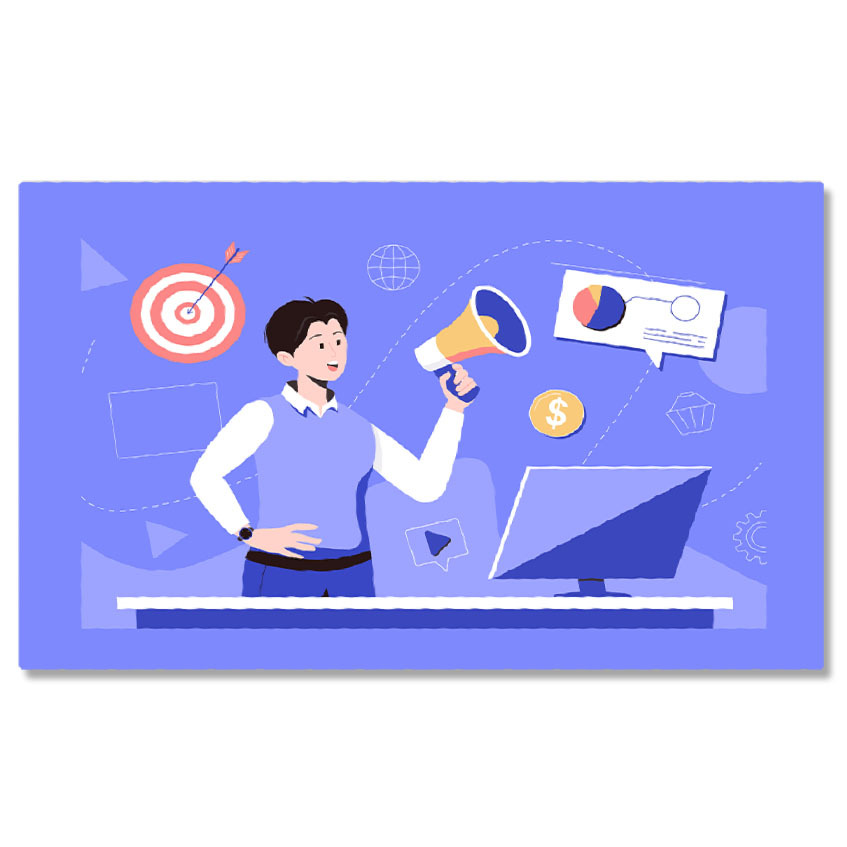 Abstract - Tablou Canvas Dornic de Promovarea Afacerilor cu o Portavoce Tanar Baiat Imbracat Elegant cu Ceas 40x25CM