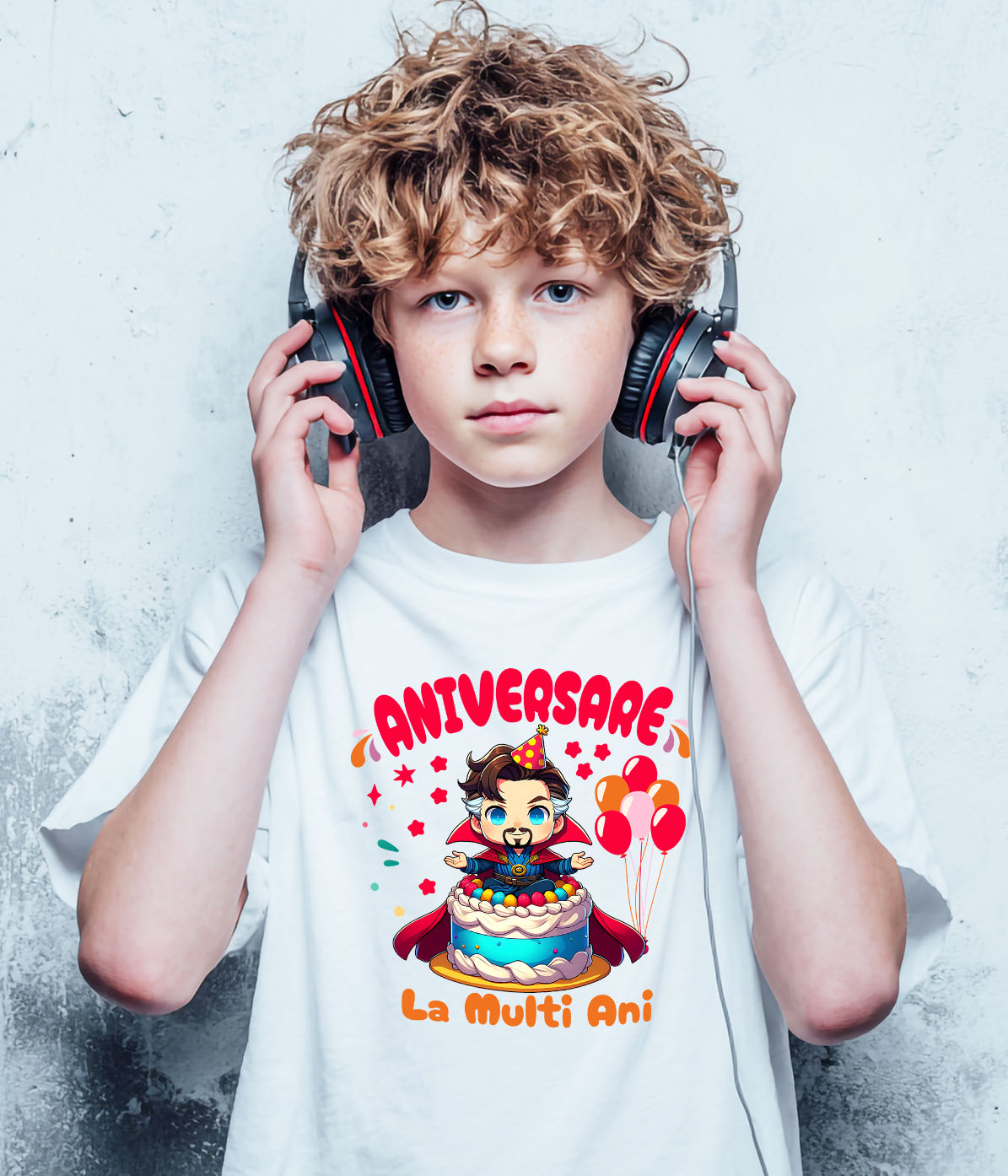 Tricou Copii cu Doctor Strange La Multi Ani – Surprize Magice 100% Bumbac, Alb, 12 Ani [2]