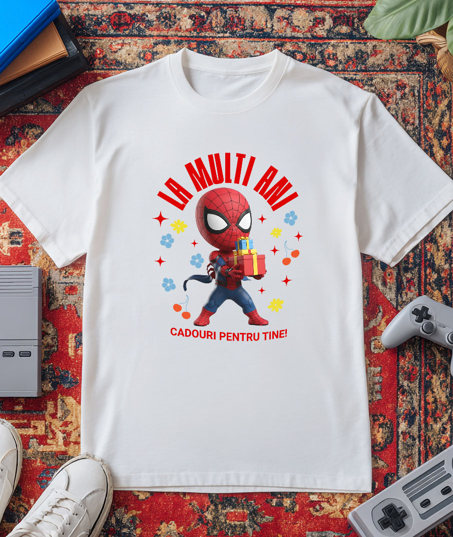 Tricou Barbati cu Cadouri Spiderman pentru Ocazii Speciale 100% Bumbac, Alb, M [2]