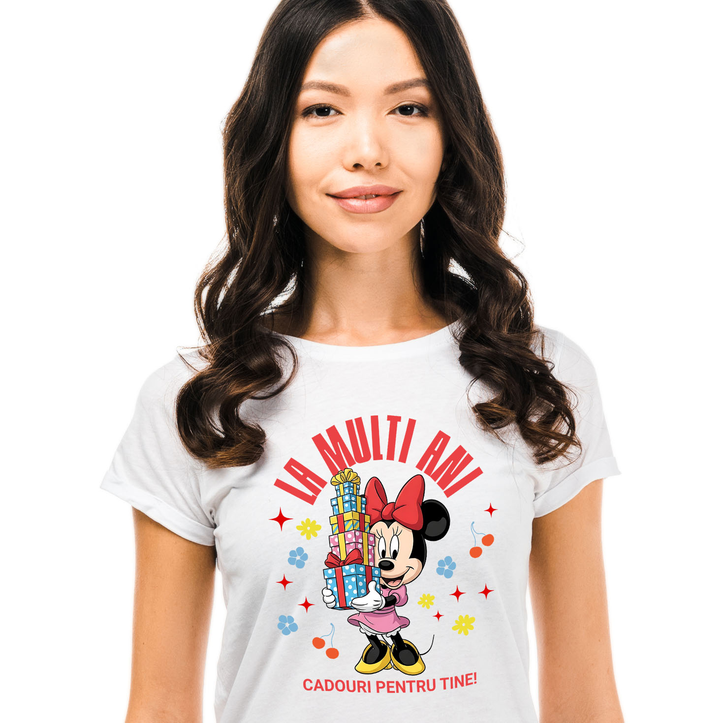 Aniversare - Tricou Femei cu Minnie Mouse Zi de Nastere – Cadouri Unice pentru Aniversare 100% Bumbac, Alb, M