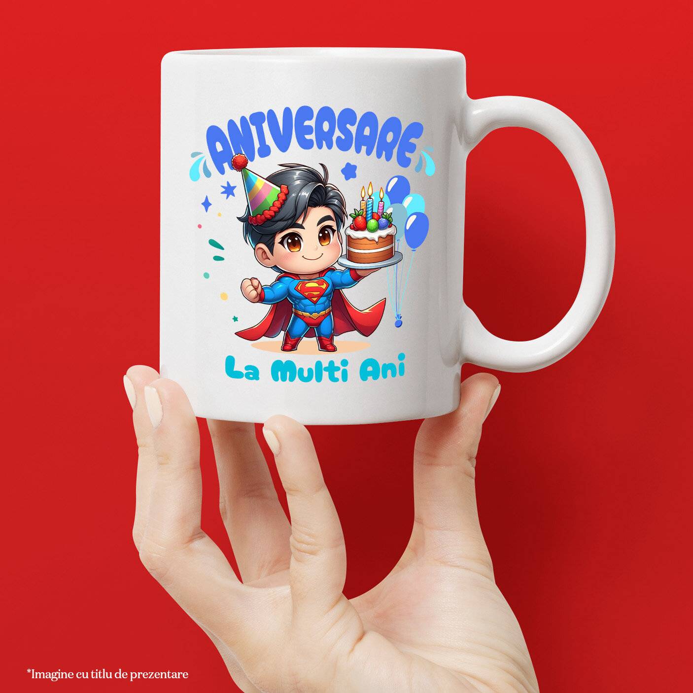 Cana Cu Aniversare cu Superman – Cadouri Ce Inspira Ceramica, 330ML, cu Maner Alb [1]