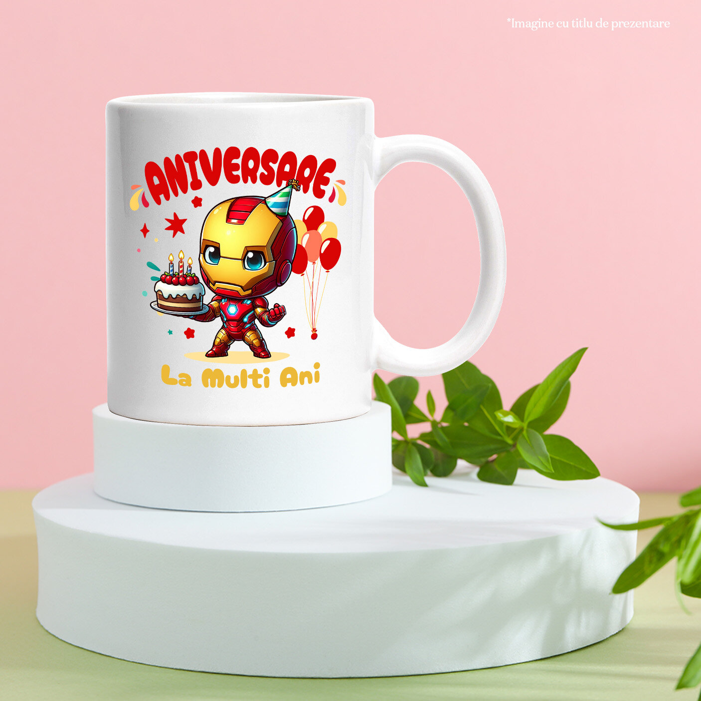 Cana Cu Iron Man – Cadouri Ce Inspira Curaj si Inventie Ceramica, 330ML, cu Maner Alb [2]