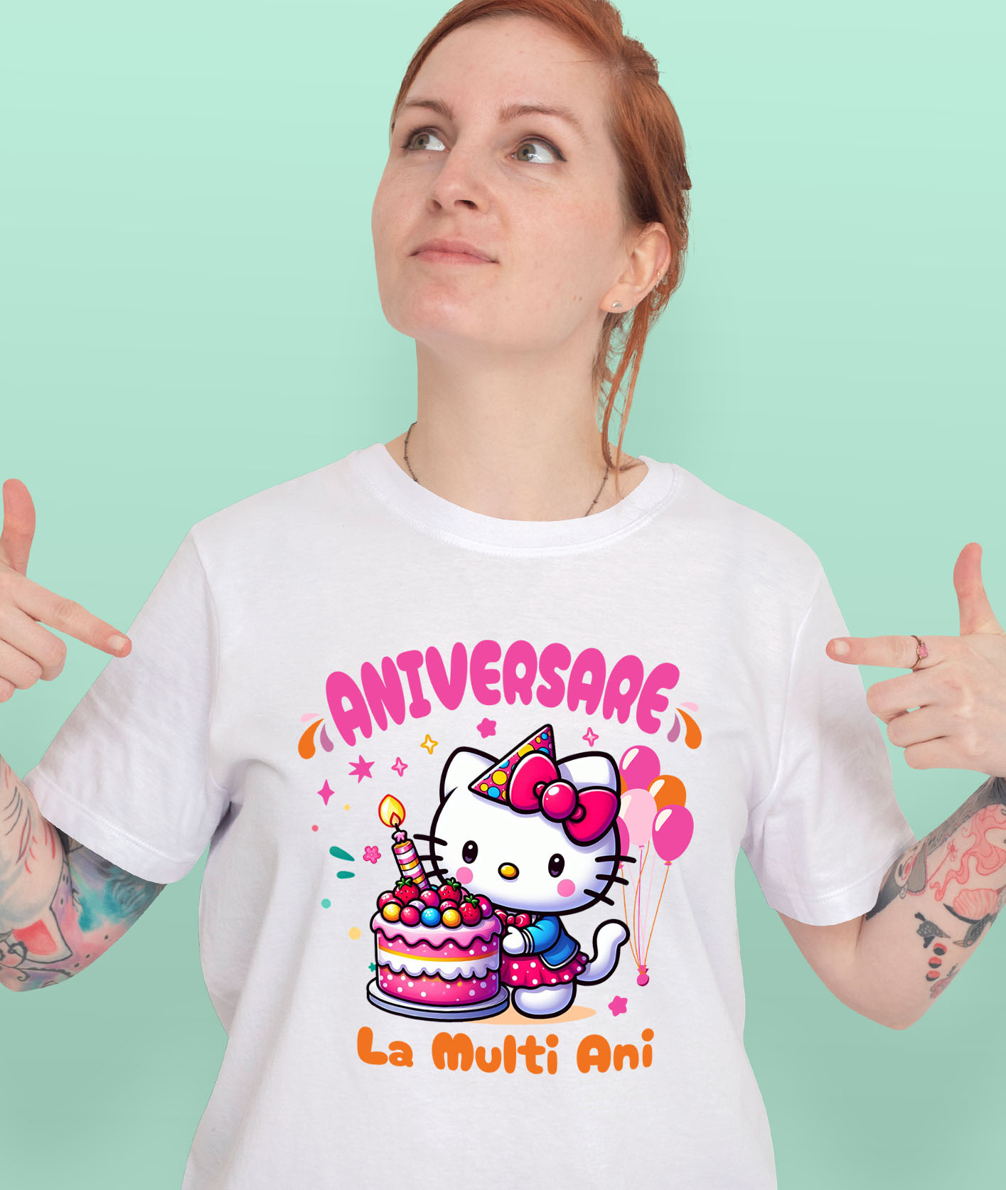 Tricou Femei cu Zi de Nastere Magica cu Hello Kitty 100% Bumbac, Alb, XS [1]