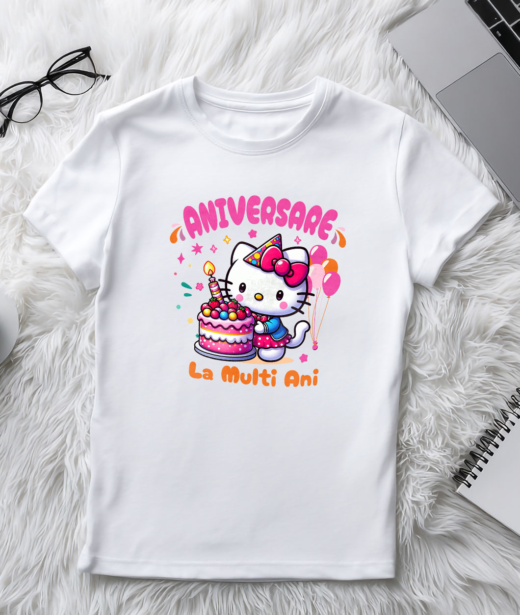 Tricou Femei cu Zi de Nastere Magica cu Hello Kitty 100% Bumbac, Alb, XS [2]