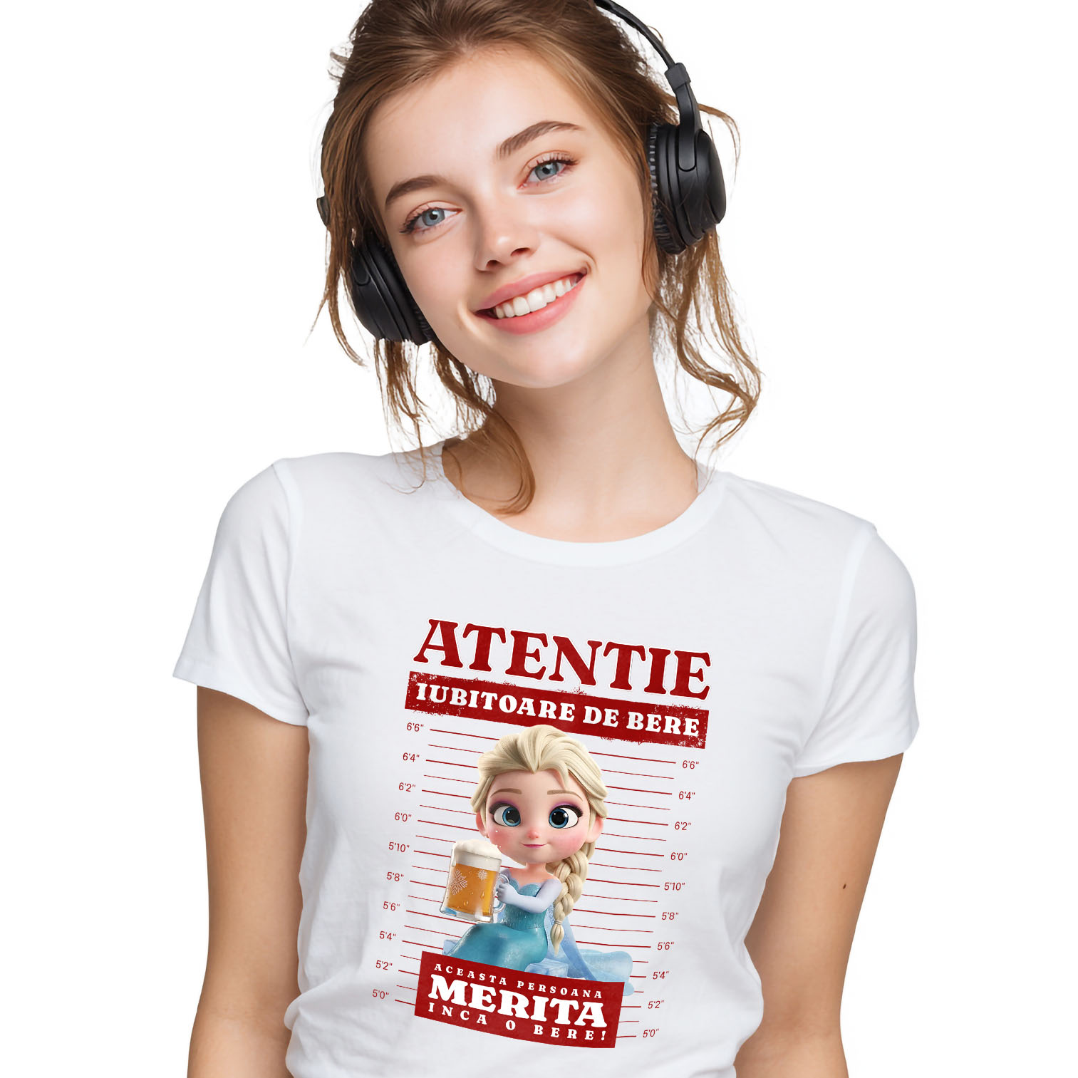 Bauturi - Tricou Femei cu Rapunzel: Cadou si Bere - Un Pachet Magica 100% Bumbac, Alb, M