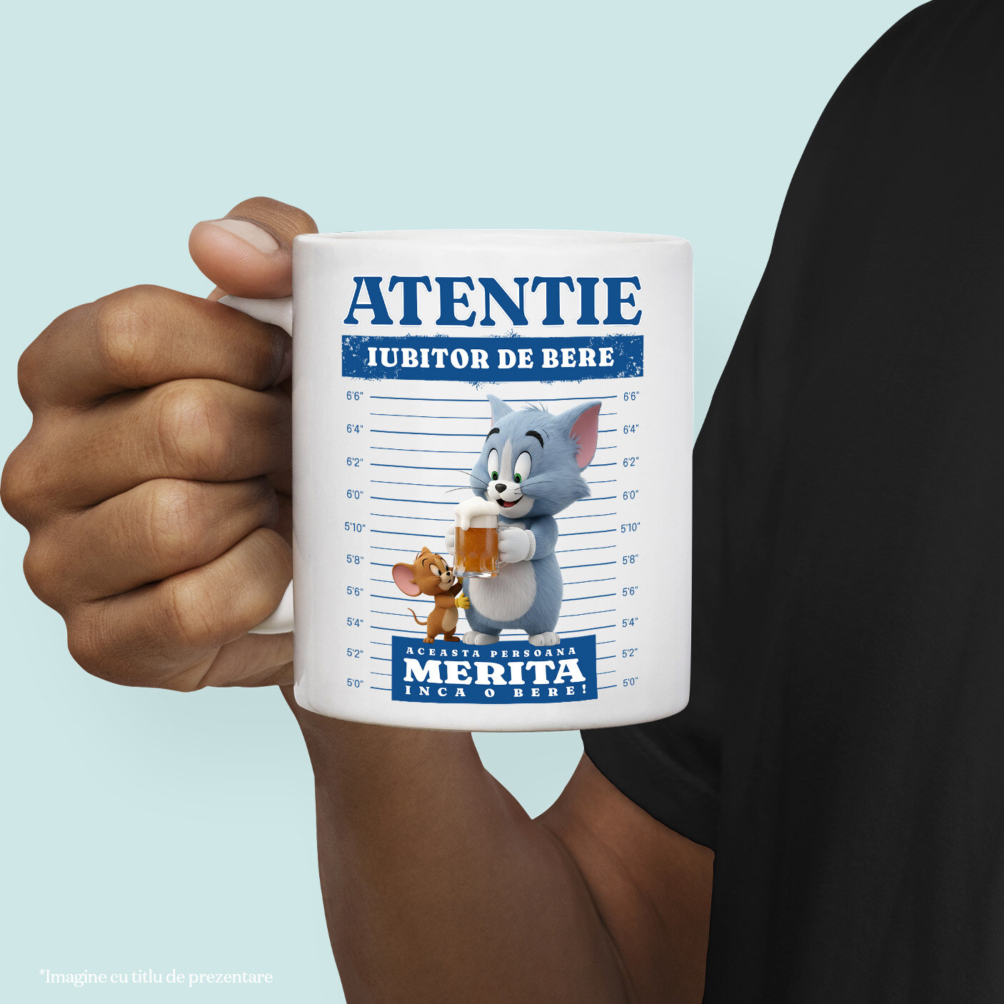 Cana Cu Tom and Jerry: Un Cadou si o Bere Ceramica, 330ML, cu Maner Alb [1]