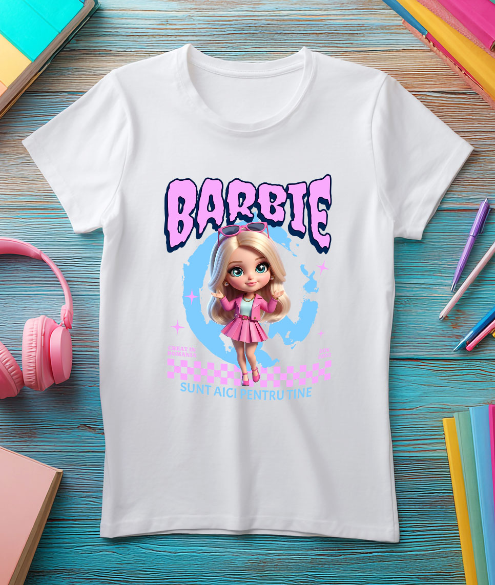 Tricou Femei cu Barbie Universul Magiei Disney 100% Bumbac, Alb, S [2]
