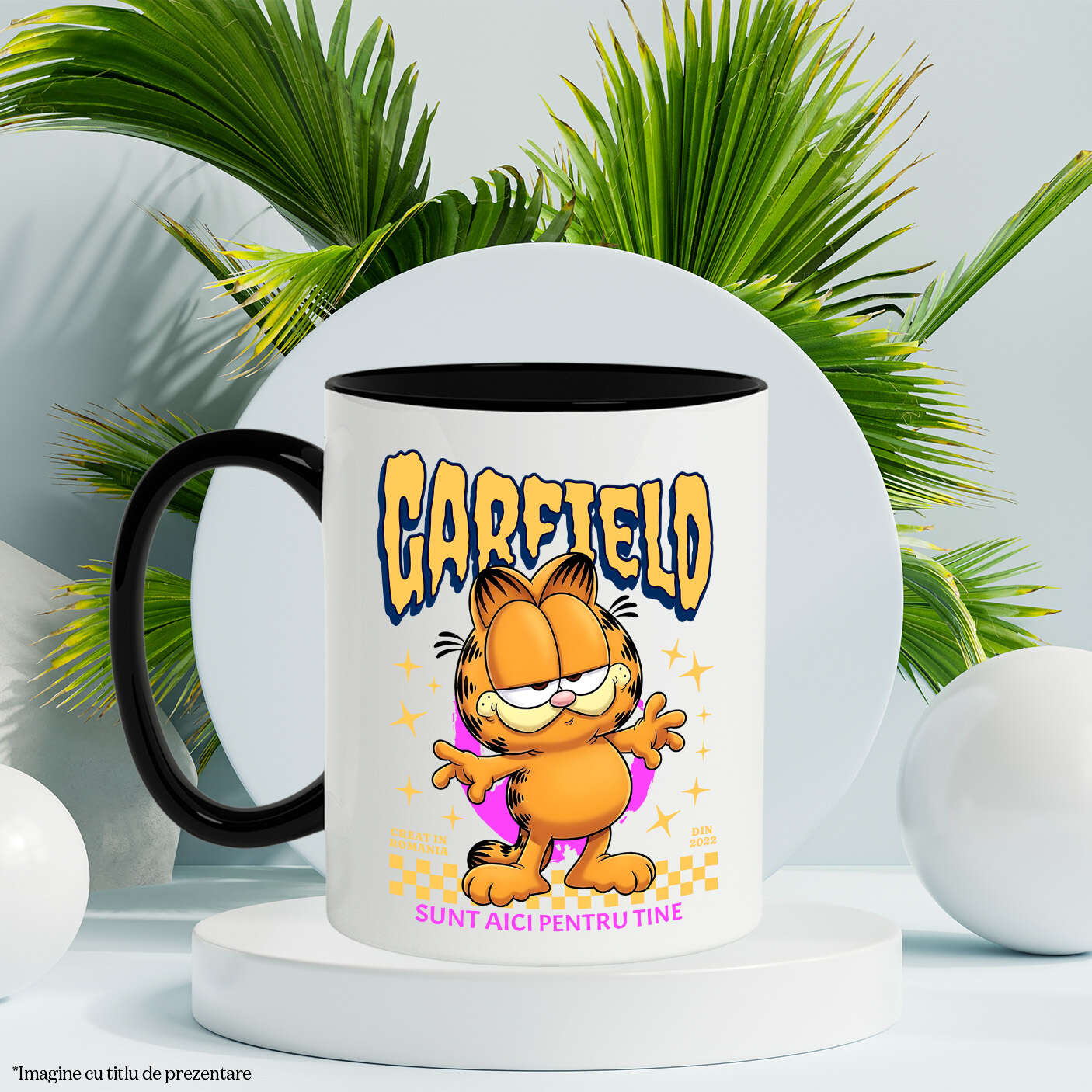 Cana Cu Garfield Poveste Electrizanta Disney Ceramica, 330ML, cu Maner Negru [2]