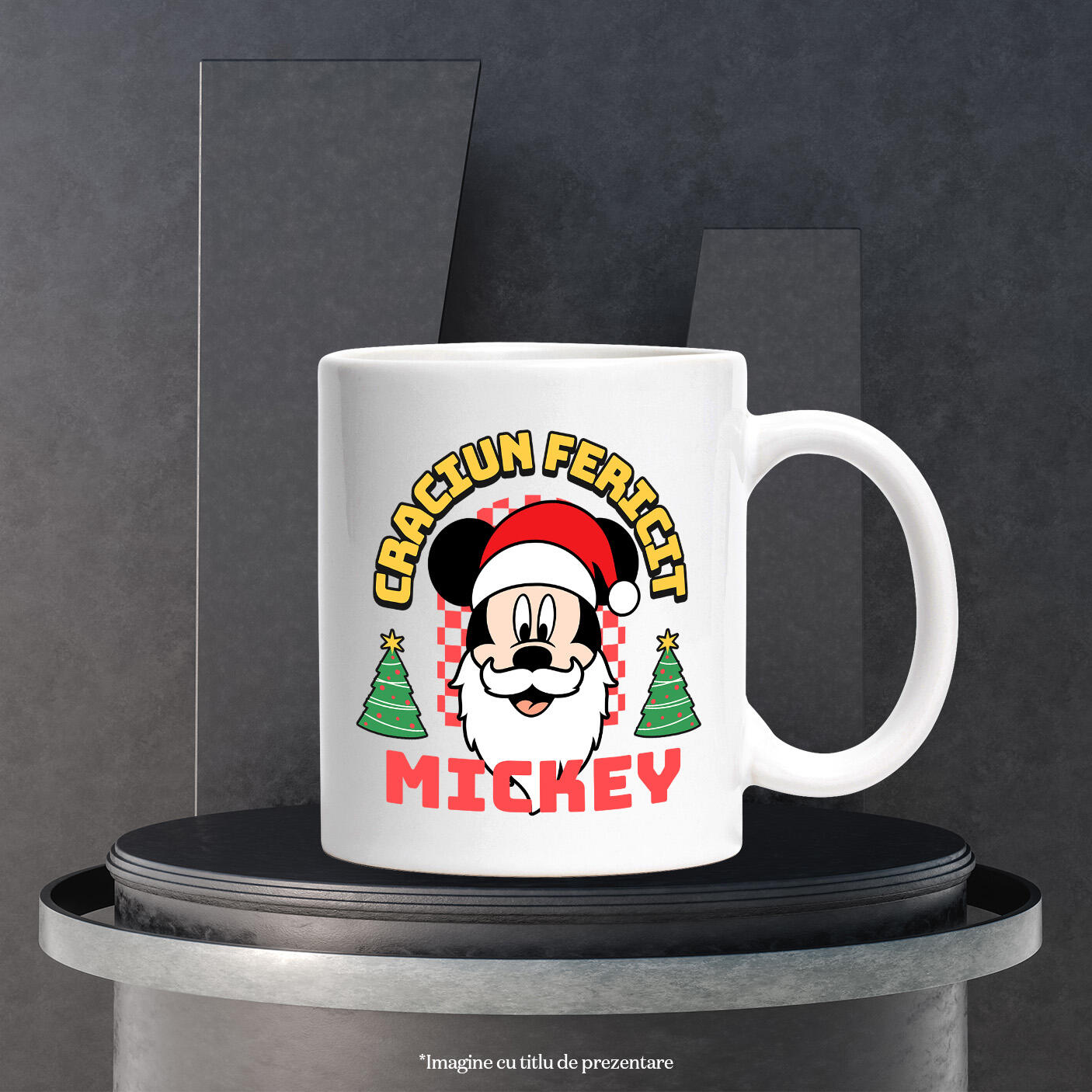 Cana Cu Mickey Mouse Cadru Plin de Magie de Craciun Ceramica, 330ML, cu Maner Alb [2]