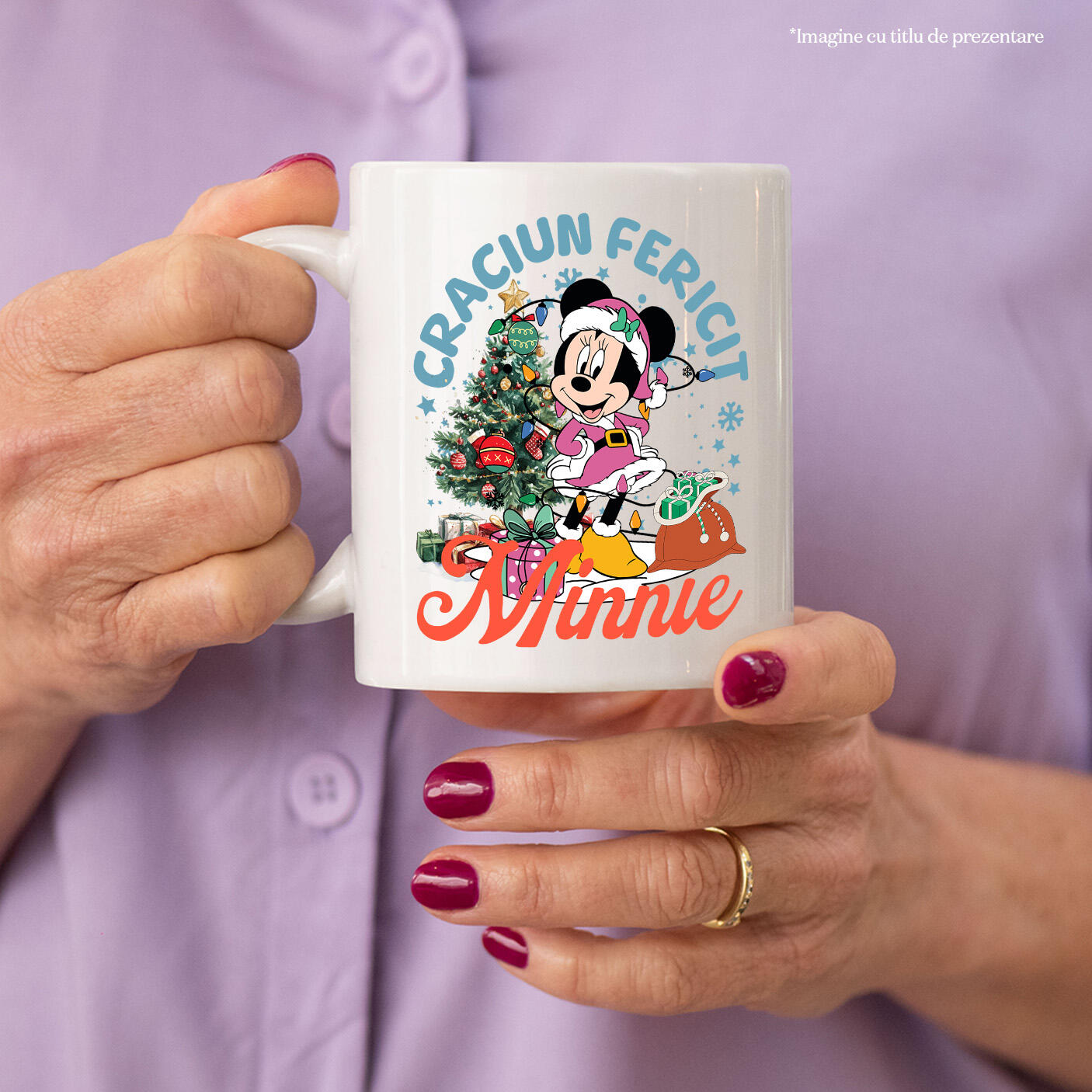 Cana Cu Mickey Mouse Sarbatori Disney Ceramica, 330ML, cu Maner Alb [1]