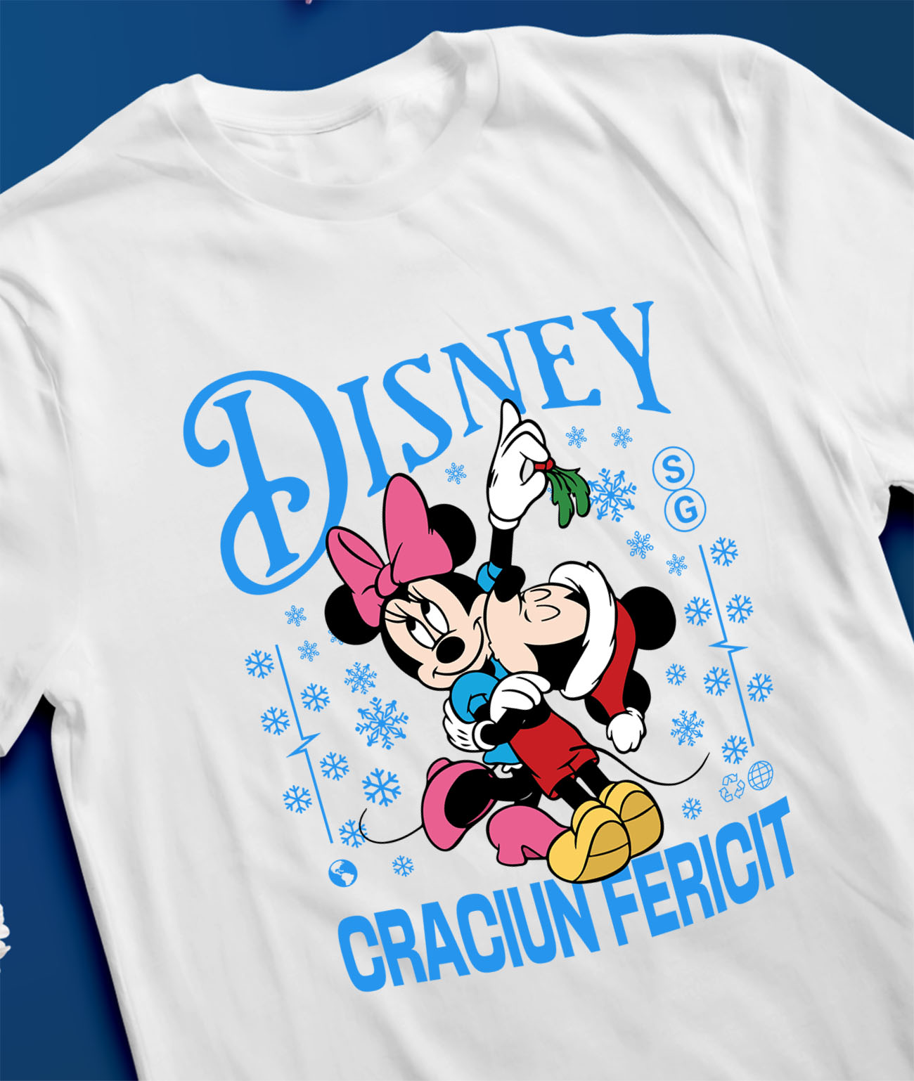 Tricou Femei cu Minnie si Mickey Magie de Craciun 100% Bumbac, Alb, S [2]