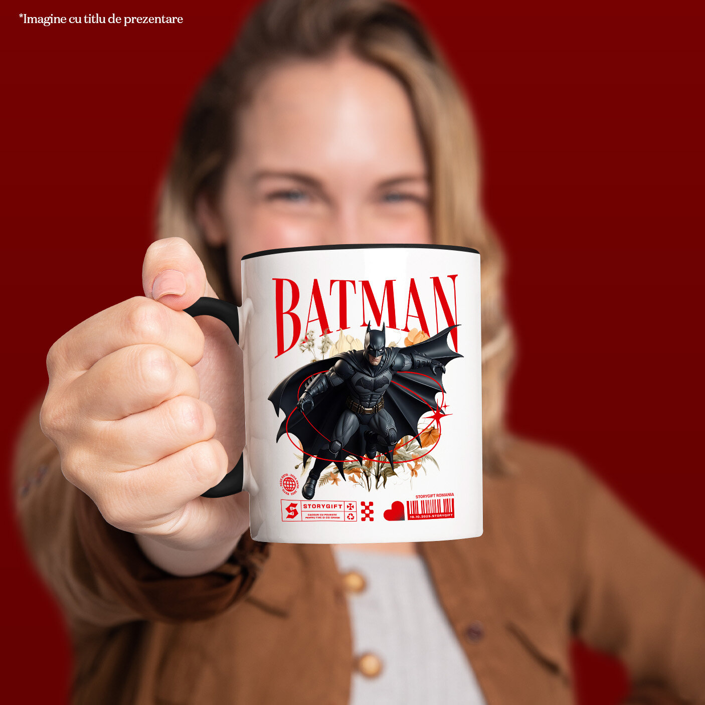 Cana Cu Batman și Magia Florilor Disney Ceramica, 330ML, cu Maner Negru [1]