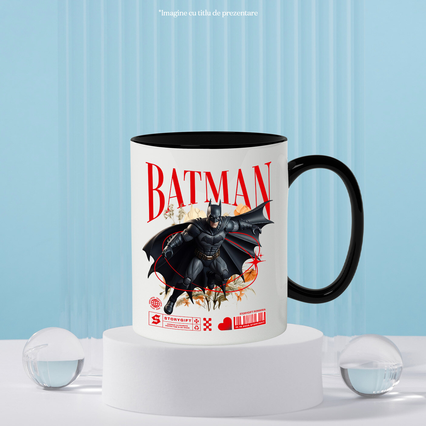 Cana Cu Batman și Magia Florilor Disney Ceramica, 330ML, cu Maner Negru [2]