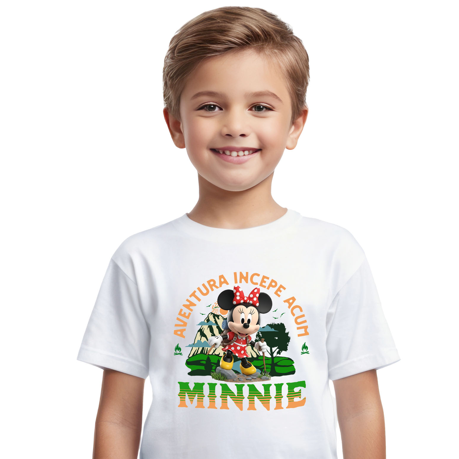 Tricou Copii cu Drumetii Disney alături de Minnie Mouse 100% Bumbac, Alb, 10 Ani [1]