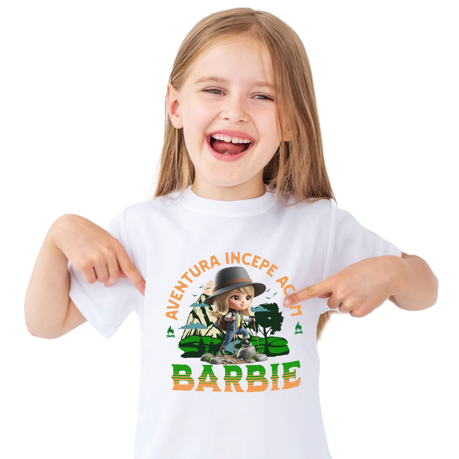Calatorie - Tricou Copii cu Drumetii Disney alături de Barbie 100% Bumbac, Alb, 12 Ani