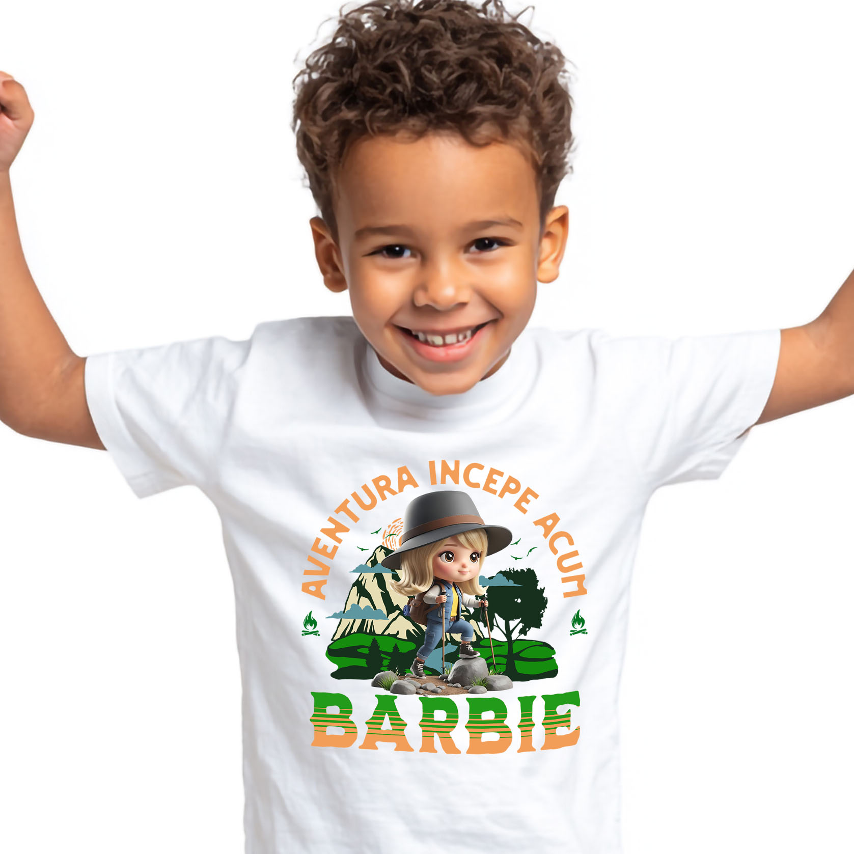Tricou Copii cu Drumetii Disney alături de Barbie 100% Bumbac, Alb, 12 Ani [1]