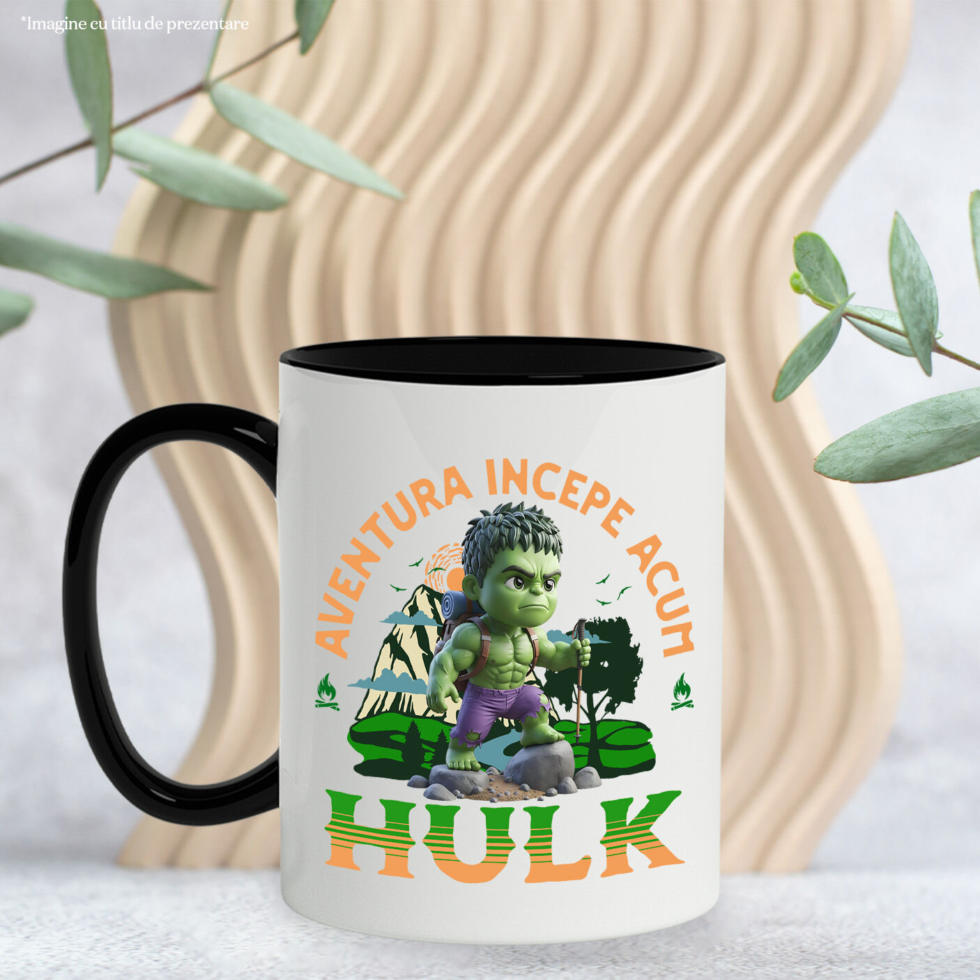 Cana Cu Hulk: Călătorii Împreună cu Magia Disney Ceramica, 330ML, cu Maner Negru [2]