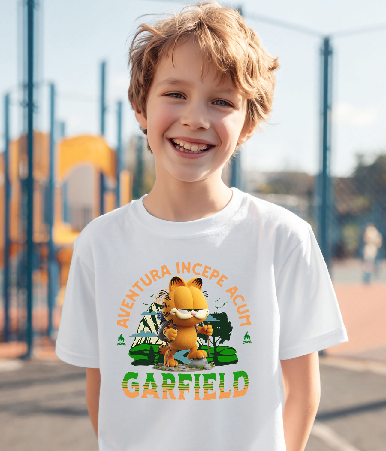 Tricou Copii cu Garfield: Călătorii Relaxante și Magice în Universul Disney 100% Bumbac, Alb, 4 Ani [2]