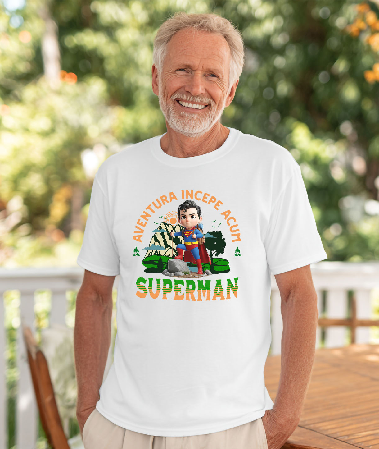 Tricou Barbati cu Superman - Drumeție de Neînvins cu Disney 100% Bumbac, Alb, L [1]