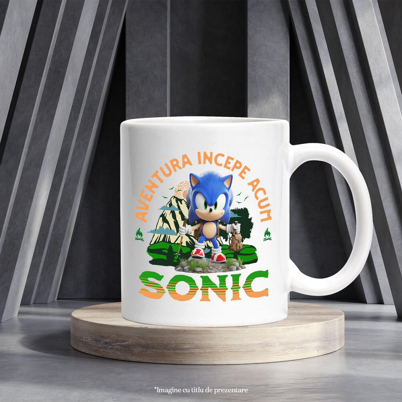Cana Cu Sonic - Călătorie Supersonică în Universul Disney Ceramica, 330ML, cu Maner Alb [2]