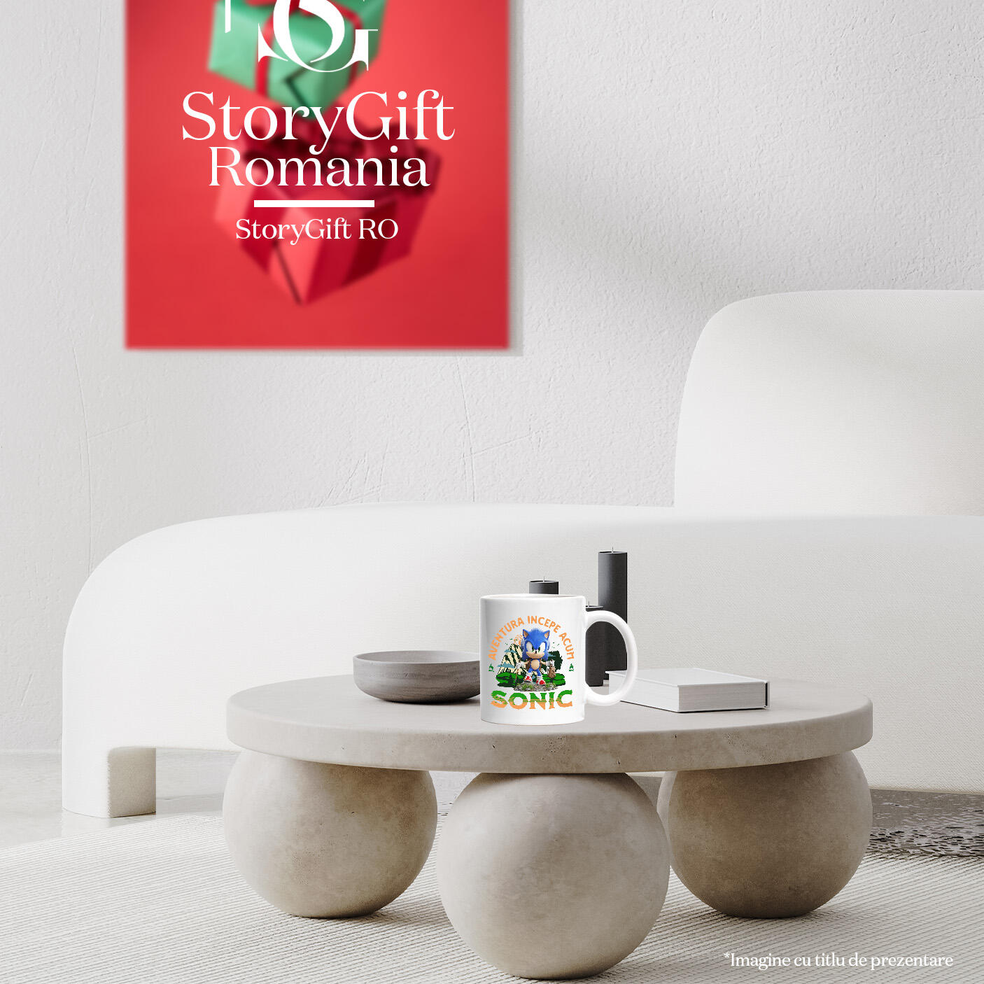 Cana Cu Sonic - Călătorie Supersonică în Universul Disney Ceramica, 330ML, cu Maner Alb [3]