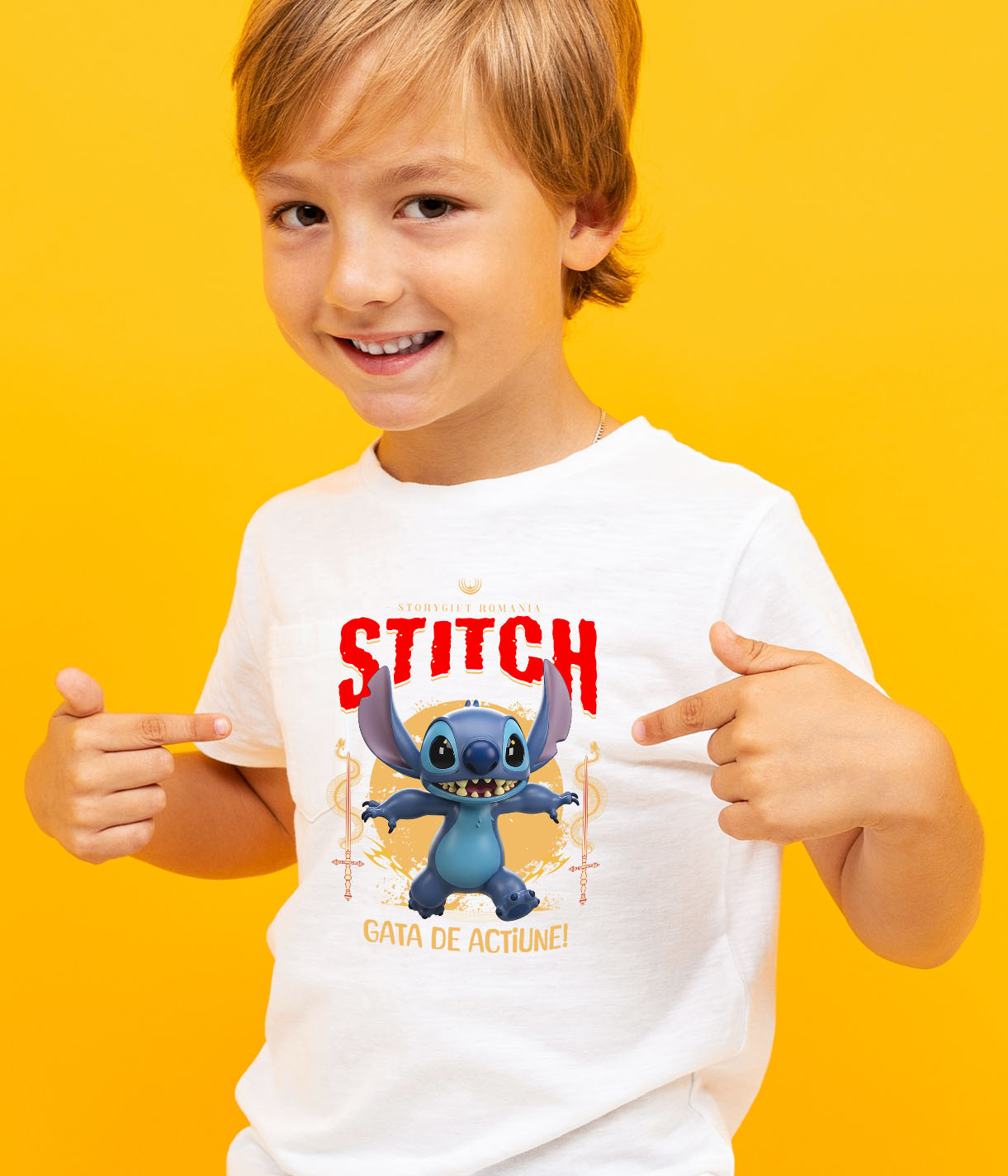 Tricou Copii cu Stitch - Călătorie Plină de Zâmbete și Magie Disney 100% Bumbac, Alb, 12 Ani [3]