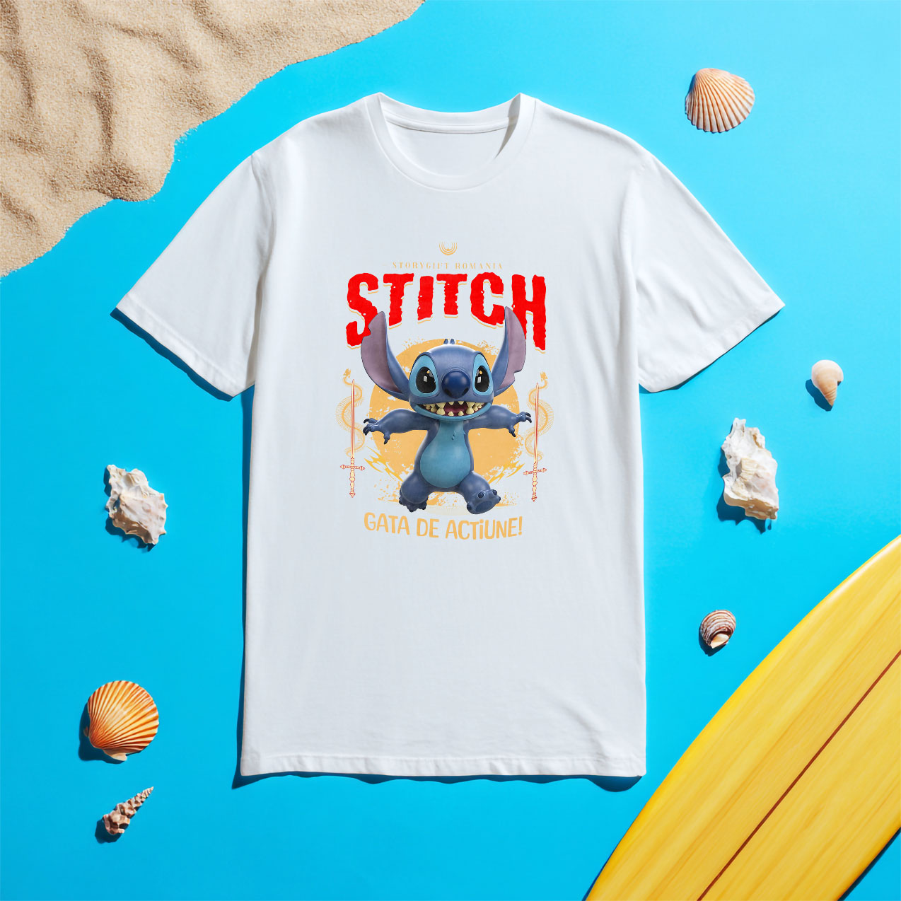 Tricou Copii cu Stitch - Călătorie Plină de Zâmbete și Magie Disney 100% Bumbac, Alb, 12 Ani [4]