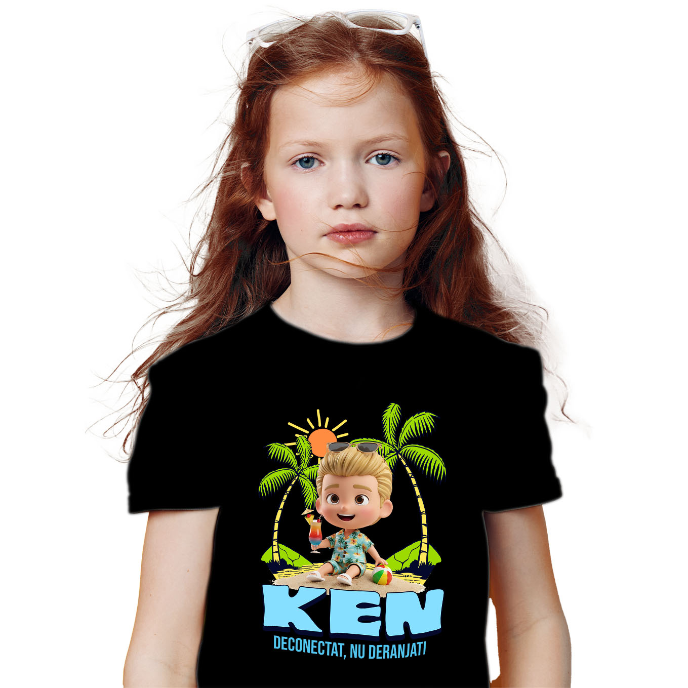 Tricou Copii cu Aventuri la Mare cu Ken 100% Bumbac, Negru, 8 Ani [1]