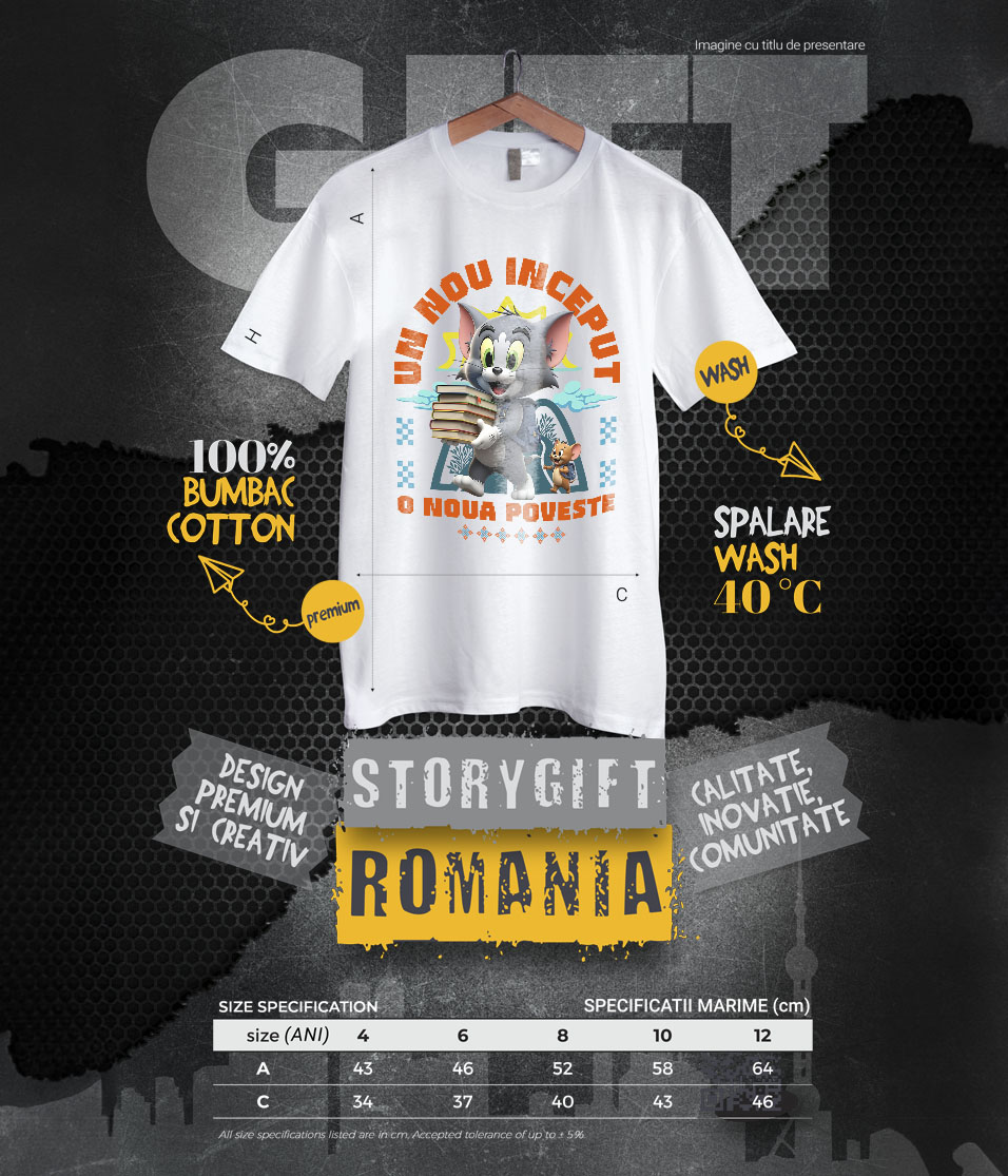 Tricou Copii cu om și Jerry – Învață Distractiv, Făcând Primii Pași 100% Bumbac, Alb, 12 Ani [5]