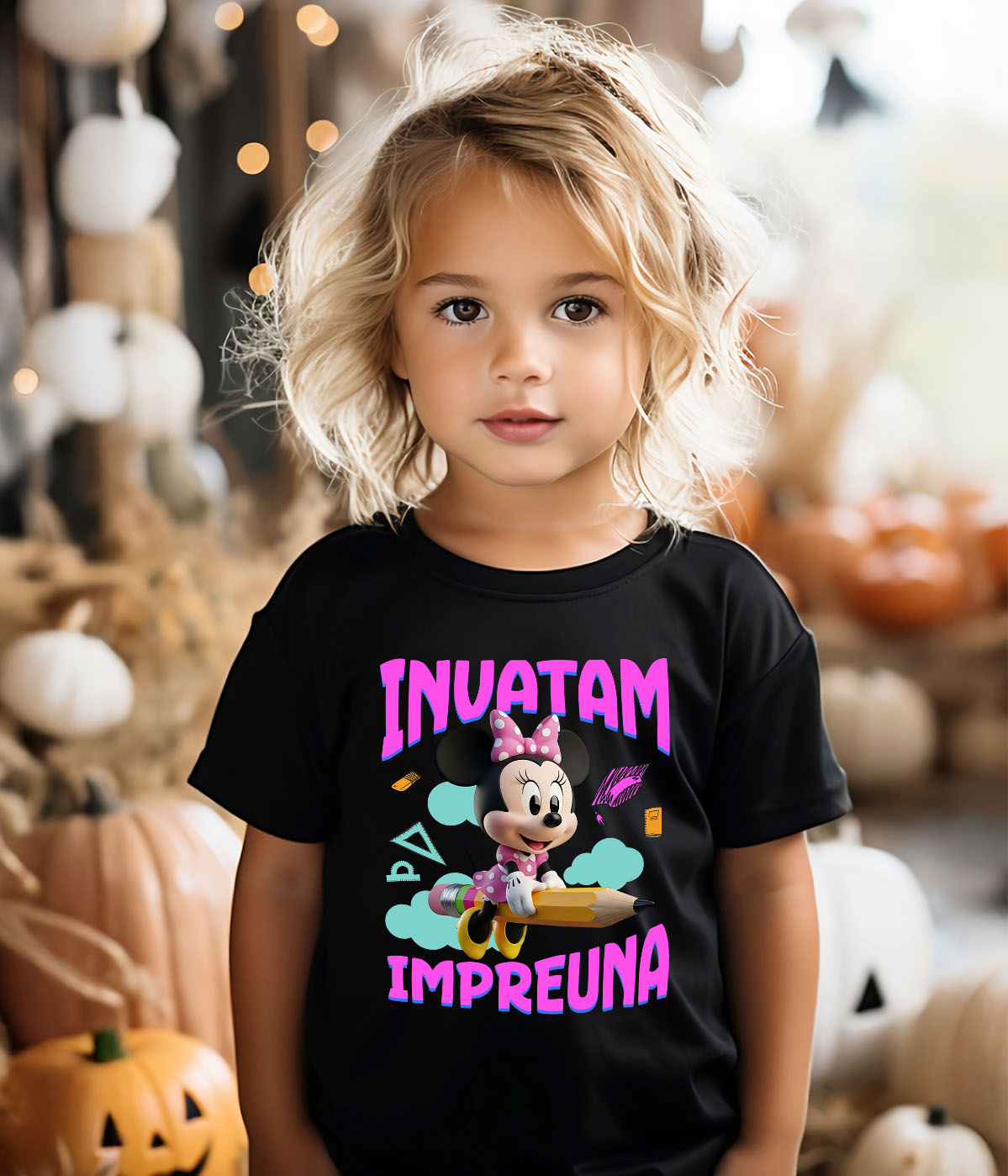 Tricou Copii cu Minnie Mouse – Inspiratie pentru Micile Aventuriere 100% Bumbac, Negru, 12 Ani [2]