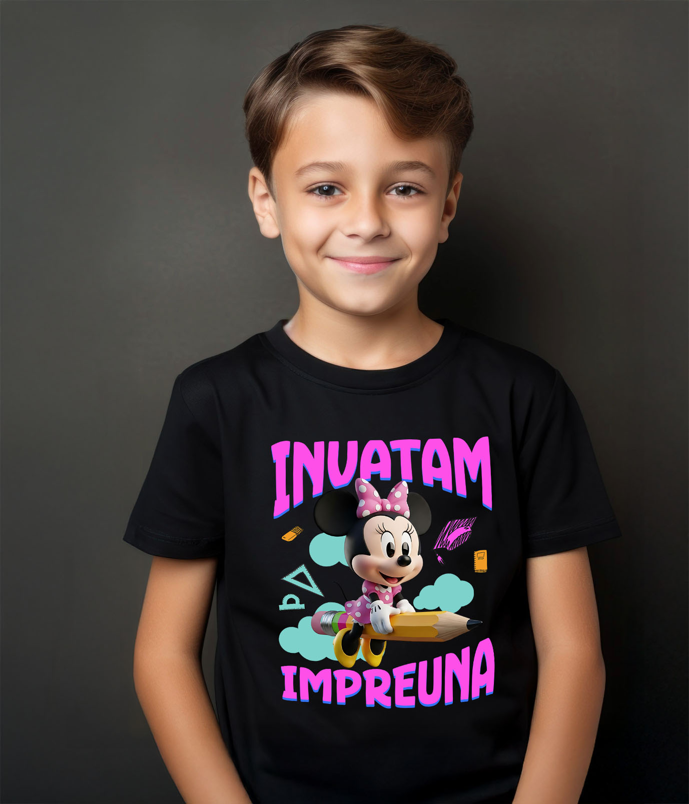 Tricou Copii cu Minnie Mouse – Inspiratie pentru Micile Aventuriere 100% Bumbac, Negru, 12 Ani [3]