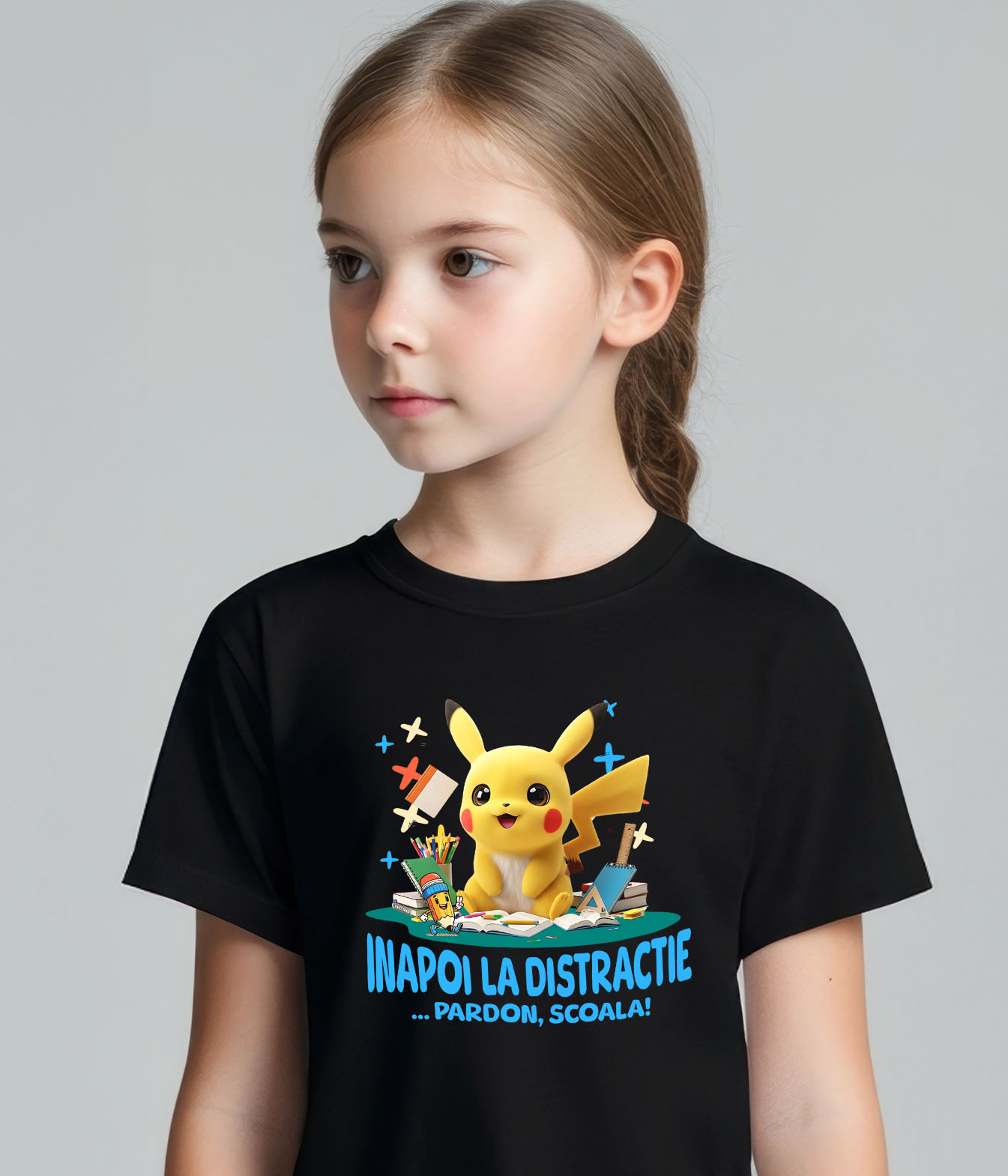 Tricou Copii cu Minions – Scoala Devine Distractie 100% Bumbac, Negru, 4 Ani [2]