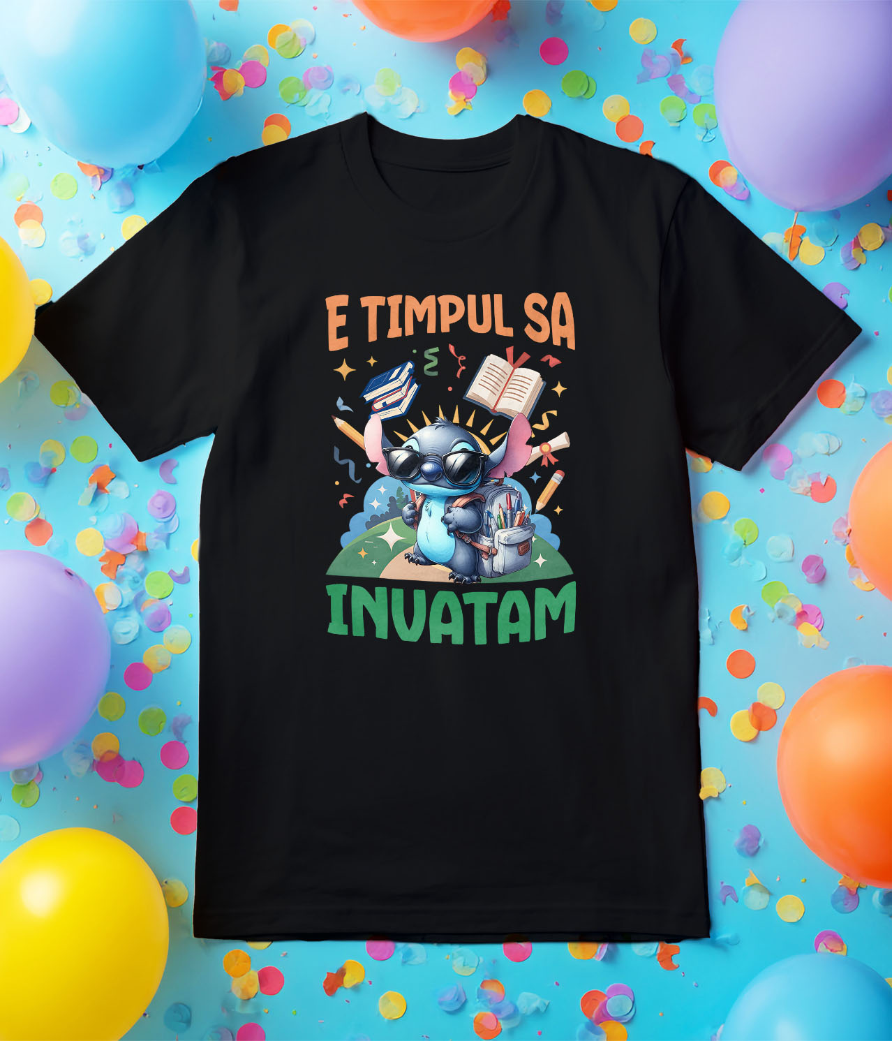 Tricou Copii cu Stitch: Învățătura Plină De Aventură și Zâmbete 100% Bumbac, Negru, 10 Ani [4]