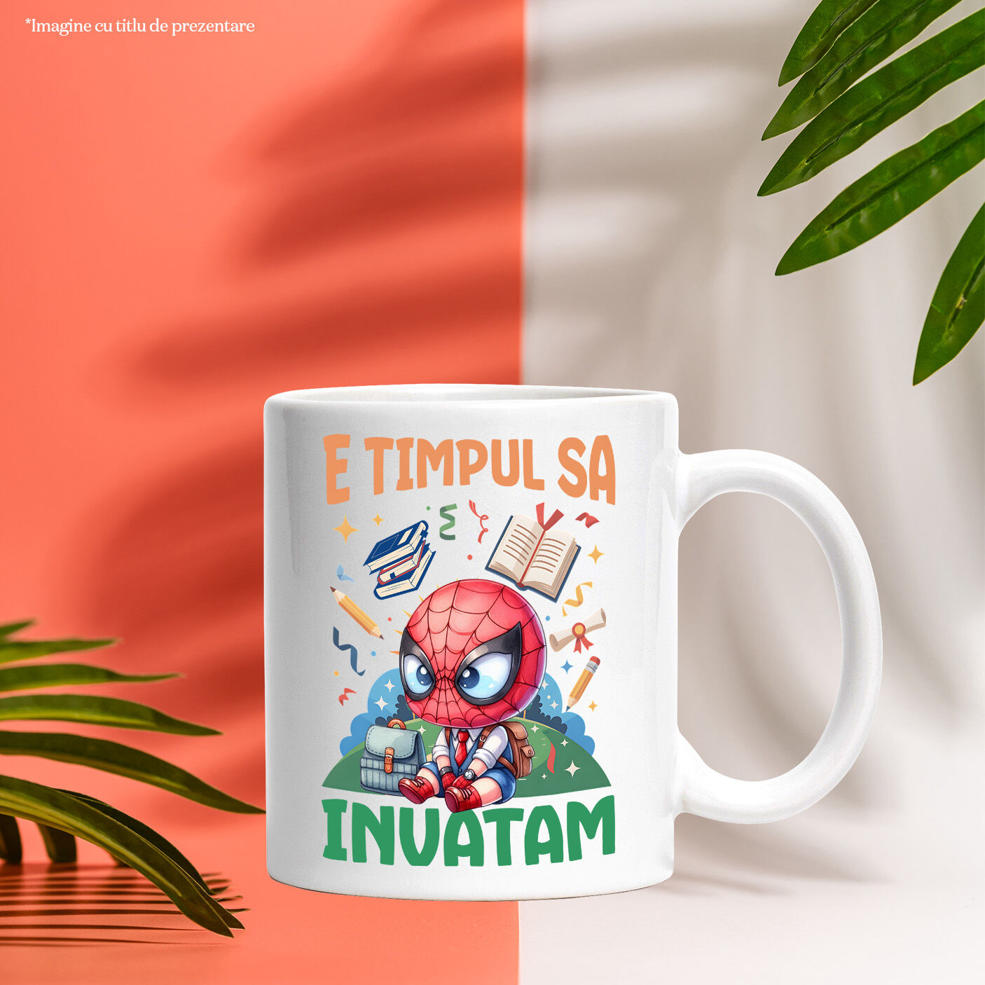 Cana Cu Învață Să Fii Erou Cu Superman Ceramica, 330ML, cu Maner Alb [2]