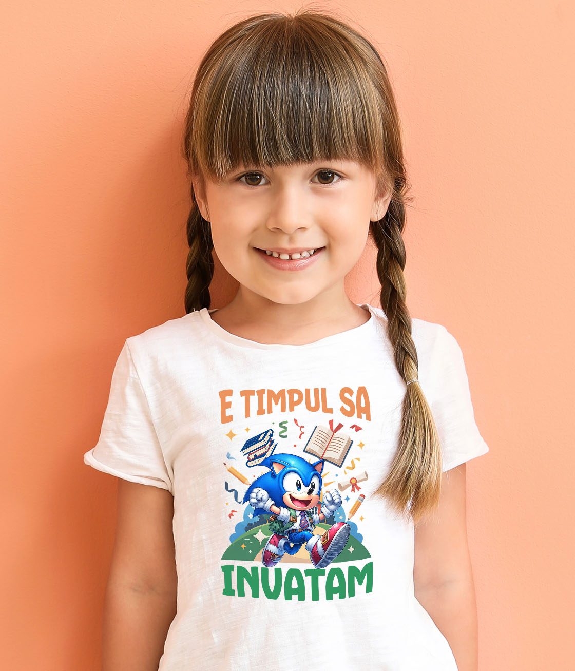 Tricou Copii cu Sonic: Începe-ți Aventura În Învățare Pe Viteza Maximă 100% Bumbac, Alb, 12 Ani [3]