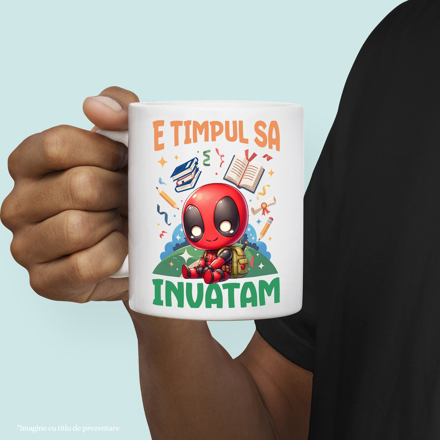 Cana Cu Deadpool: Incepem Aventurile Educative Ceramica, 330ML, cu Maner Alb [1]