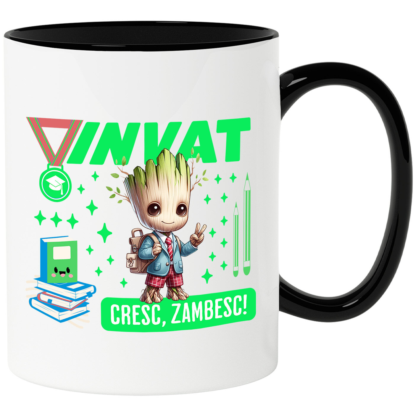 Căni - Cana Cu Groot – Calatoria Cunoasterii Ceramica, 330ML, cu Maner Negru