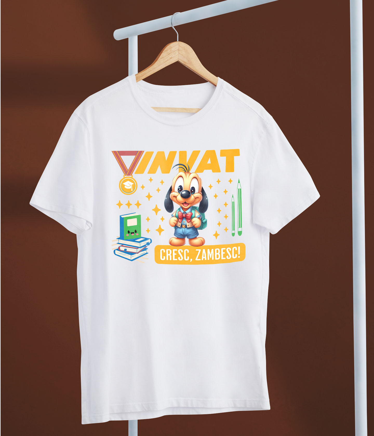 Tricou Copii cu Pluto – Ghidul Meu de Invatare 100% Bumbac, Alb, 10 Ani [4]