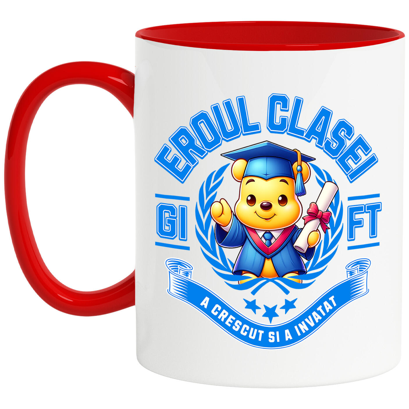 Educatie - Cana Cu Pikachu – Steaua Clasei Ceramica, 330ML, cu Maner Rosu