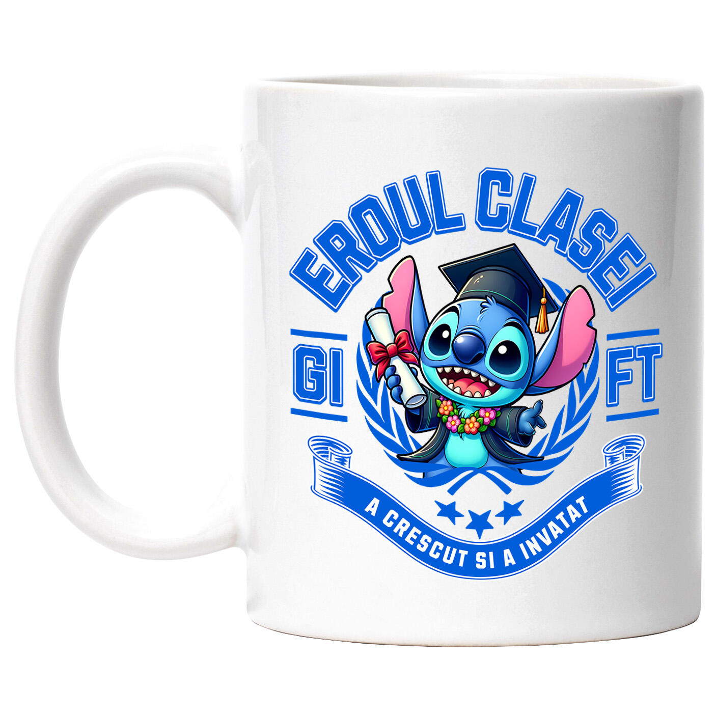 Educatie - Cana Cu Stitch – Distractie Si Invatatura Ceramica, 330ML, cu Maner Alb