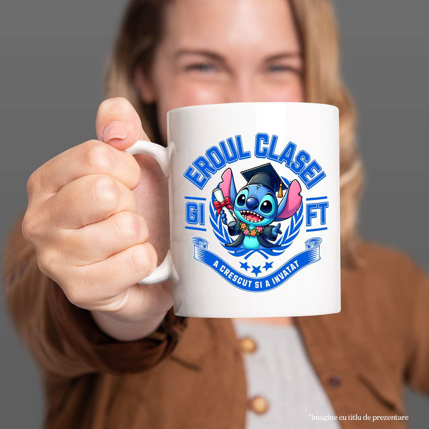 Cana Cu Stitch – Distractie Si Invatatura Ceramica, 330ML, cu Maner Alb [1]