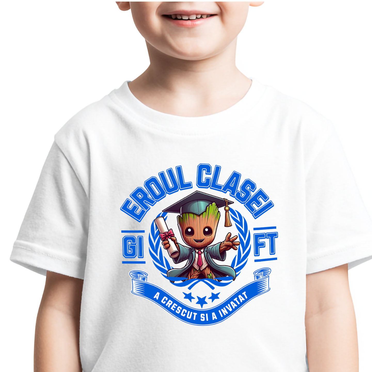 Educatie - Tricou Copii cu Groot – Scoala Devine Aventuroasa 100% Bumbac, Alb, 8 Ani