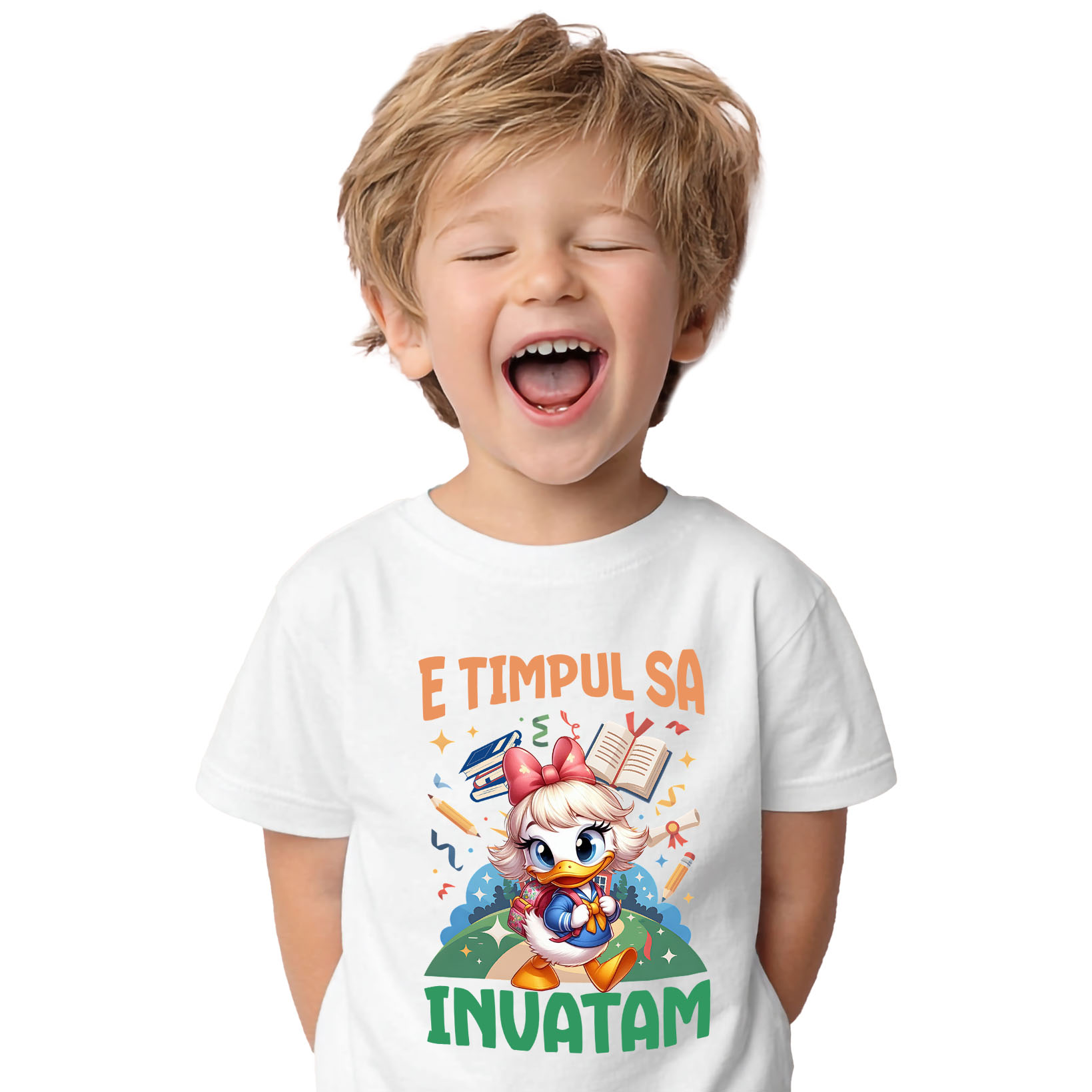 Tricou Copii cu Daisy Si Lecțiile Fericirii 100% Bumbac, Alb, 10 Ani [1]