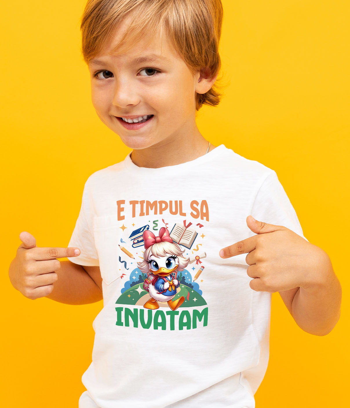 Tricou Copii cu Daisy Si Lecțiile Fericirii 100% Bumbac, Alb, 10 Ani [3]