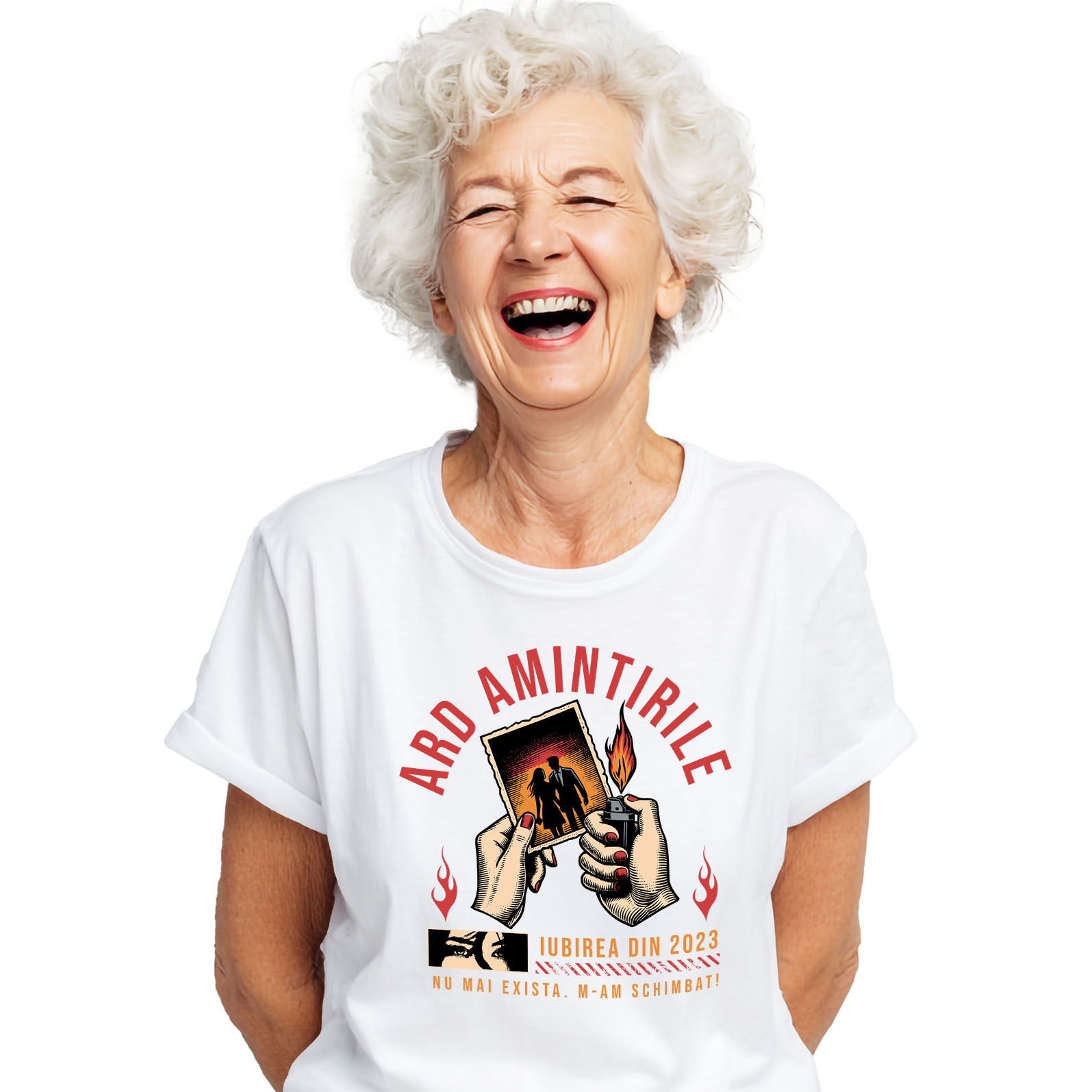 Valentine's Day - Tricou Femei, Barbati, Copii, Fata, Baiat, Unisex Personalizat Cadou Personalizat Mâini Femeie Foc cu Text „Ard Amintirile Iubirea din 2023”