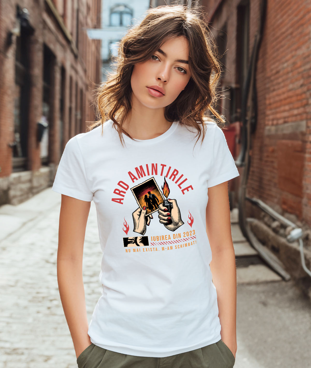 Tricou Femei, Barbati, Copii, Fata, Baiat, Unisex Personalizat Cadou Personalizat Mâini Femeie Foc cu Text „Ard Amintirile Iubirea din 2023” [1]